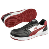 Puma 640200 Frontcourt Black White Red Low S3L werkschoenen