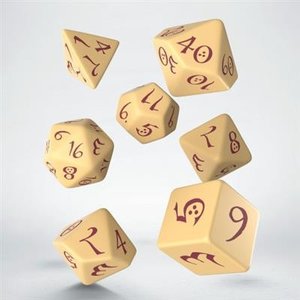 Q-Workshop Classic RPG Dice Set - Beige & Burgundy