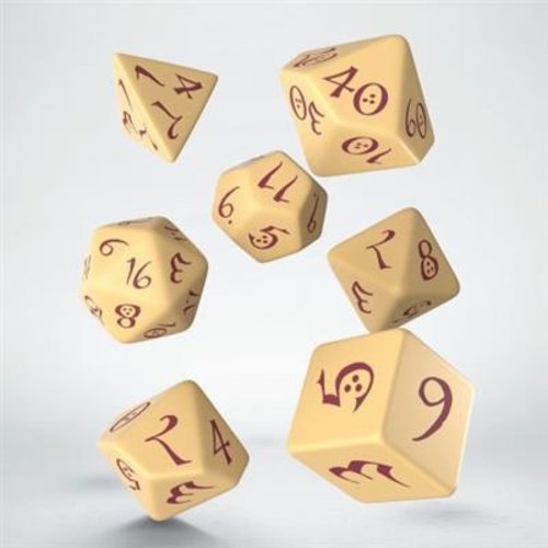 Classic RPG Dice Set - Beige & Burgundy