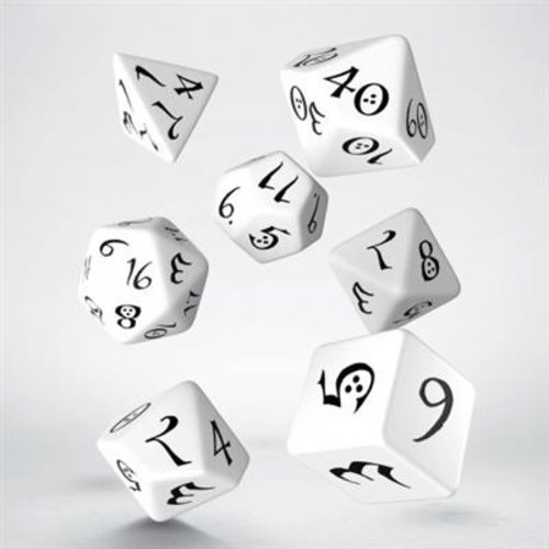 Q-Workshop Classic RPG Dice Set - White & Black