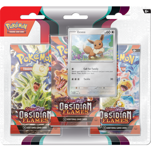 The Pokémon Company Pokemon Scarlet & Violet Obsidian Flames 3-Booster Blister Eevee The Pokémon Company Pokemon Scarlet & Violet Obsidian Flames 3-Booster Blister Eevee