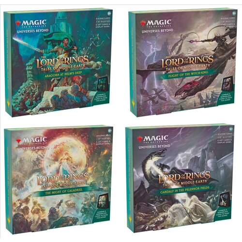 Magic The Gathering The Lord of the Rings: Tales of Middle Earth Scene Box Display (All 4 Boxes) Magic The Gathering The Lord of the Rings: Tales of Middle Earth Scene Box Display (All 4 Boxes)