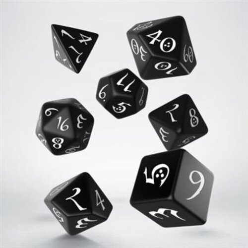 Q-Workshop Classic RPG Dice Set - Black & White