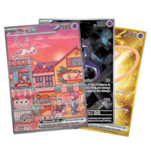 The Pokémon Company Mew, Metal Mew & Mewtwo Pokemon Promo Cards SVP052, SVP053 & Mew 205 The Pokémon Company Mew, Metal Mew & Mewtwo Pokemon Promo Cards SVP052, SVP053 & Mew 205