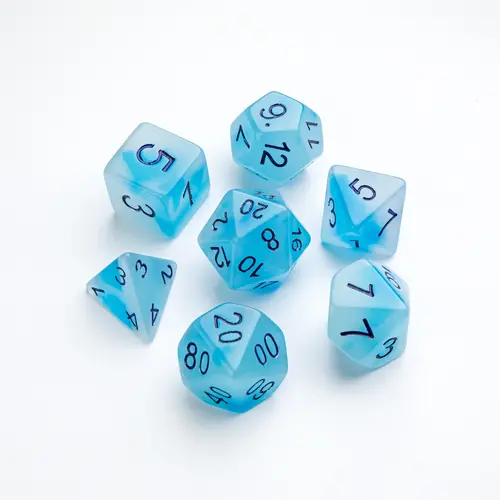 Gamegenic Gamegenic - Glow Series - Icy Crumbs - RPG Dice Set (7 pcs)