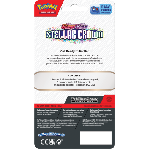 The Pokémon Company Pokemon Scarlet & Violet Stellar Crown Premium Checklane Blister Roaring Moon