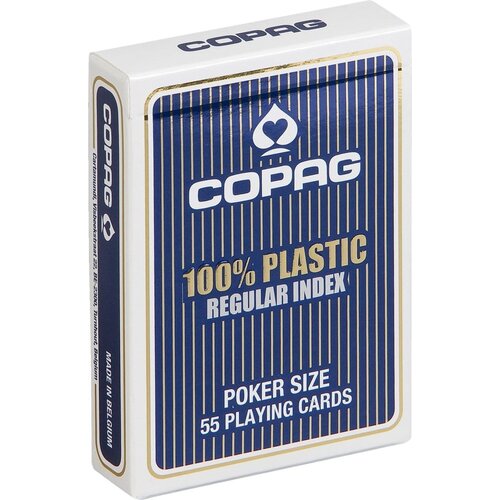 Copag Copag 100% Plastic Poker Normal Faces Blue - Playing Cards