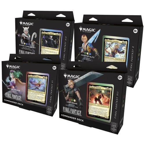 Magic The Gathering Final Fantasy Commander Deck Set MTG (4 Decks) Magic The Gathering Final Fantasy Commander Deck Set MTG (4 Decks)