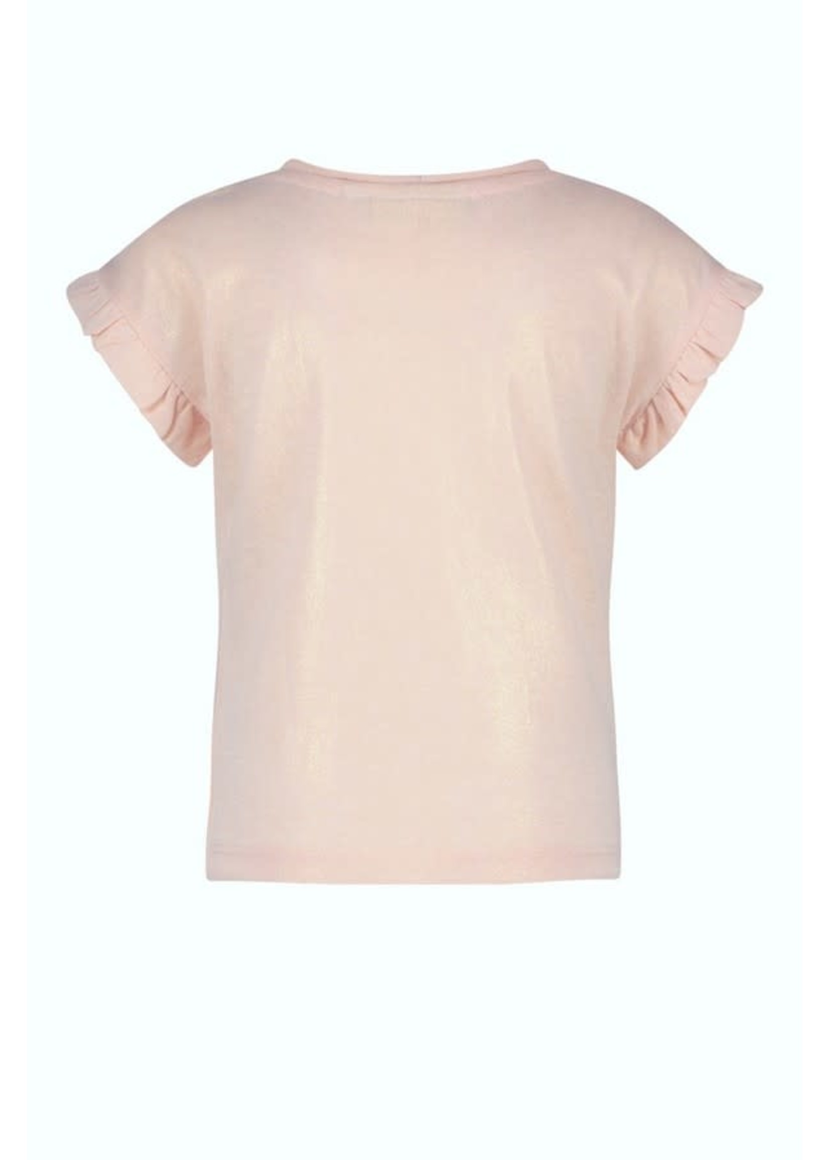 Like Flo Like Flo - Metallic jersey ruffle tee in Gold & Rosé