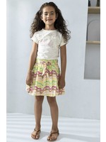 Like Flo Like Flo-Flo girls fancy woven rainbow ss dress with jersey top