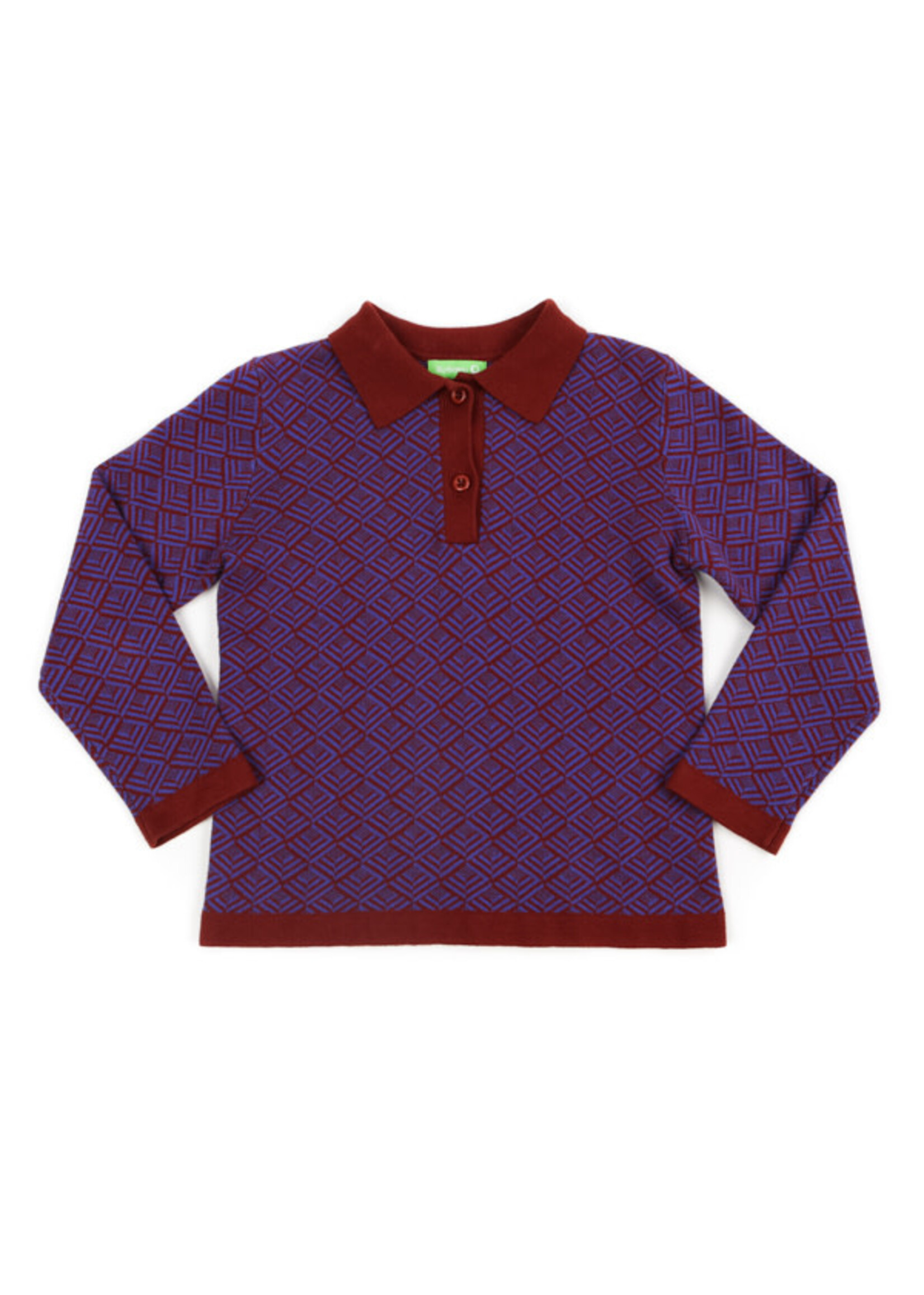 Damian polo knit brick 7-8y