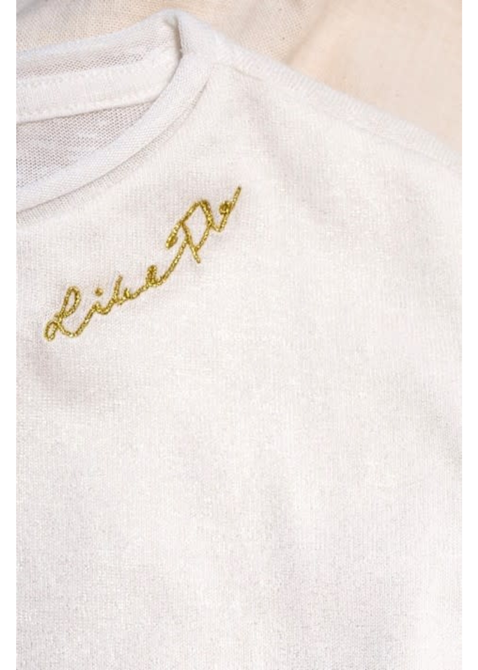 Like Flo Like Flo - Metallic jersey ruffle tee in Gold & Rosé