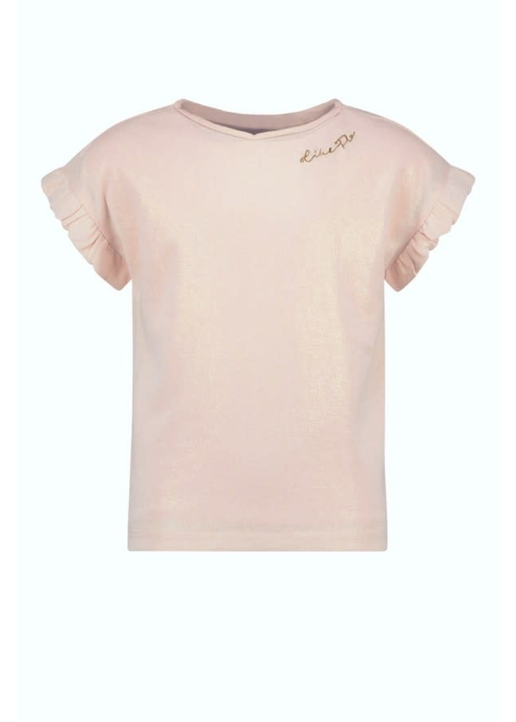 Like Flo Like Flo - Metallic jersey ruffle tee in Gold & Rosé