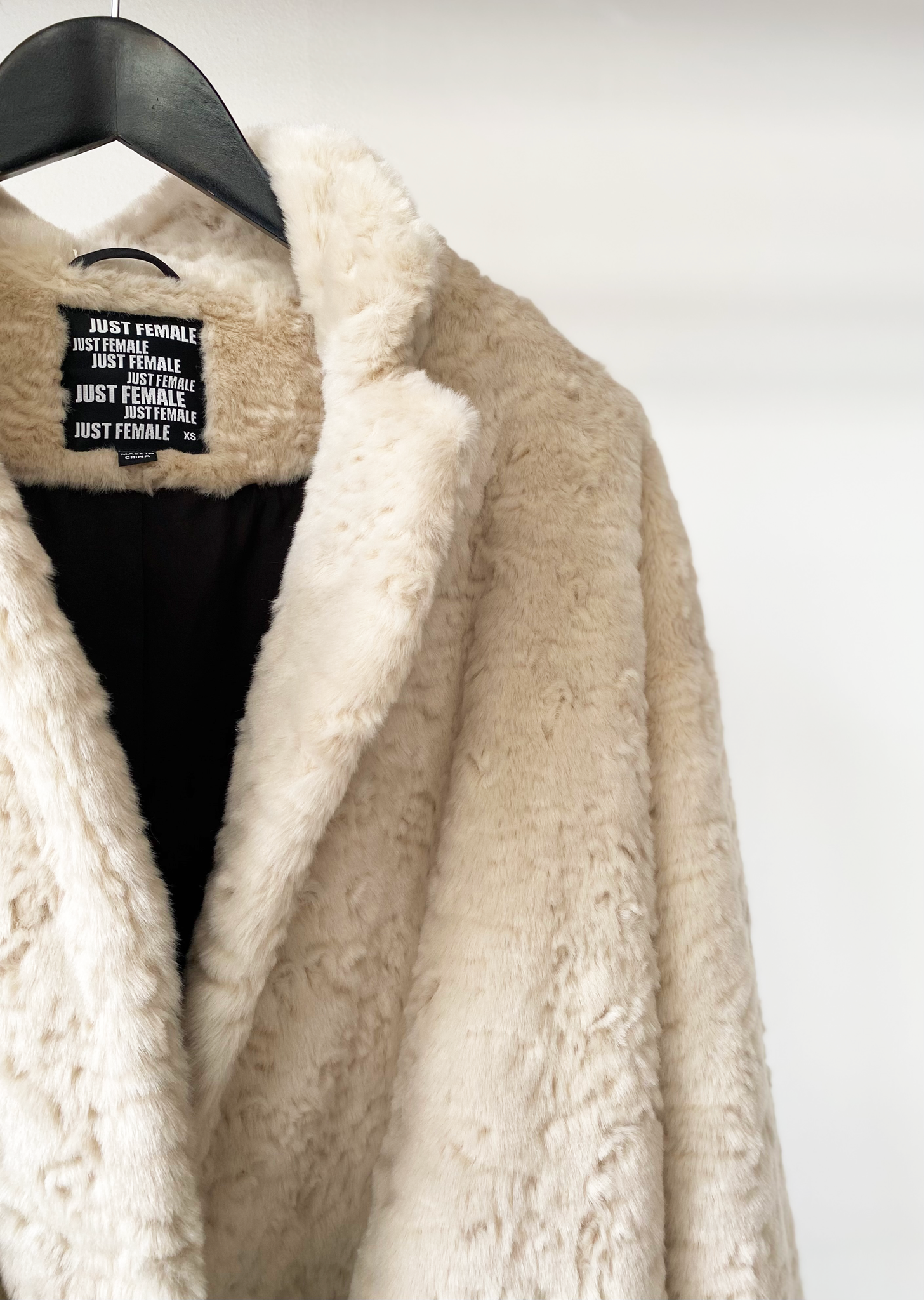 Just Female fake fur coat size XS