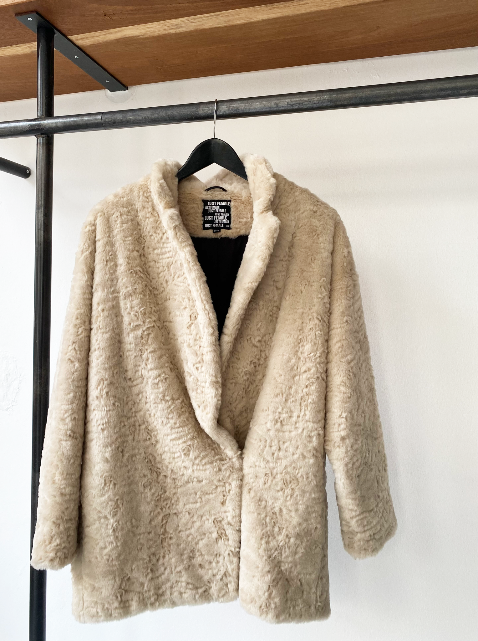 Just Female fake fur coat size XS