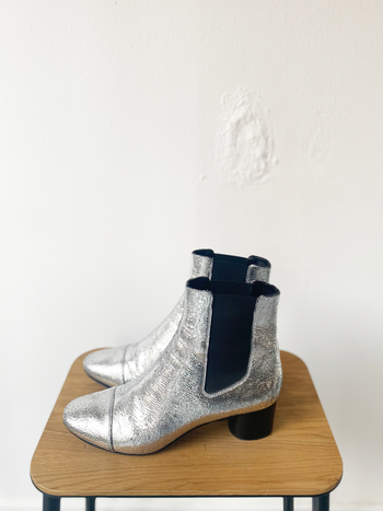 Isabel Marant silver cracked leather boots size 39