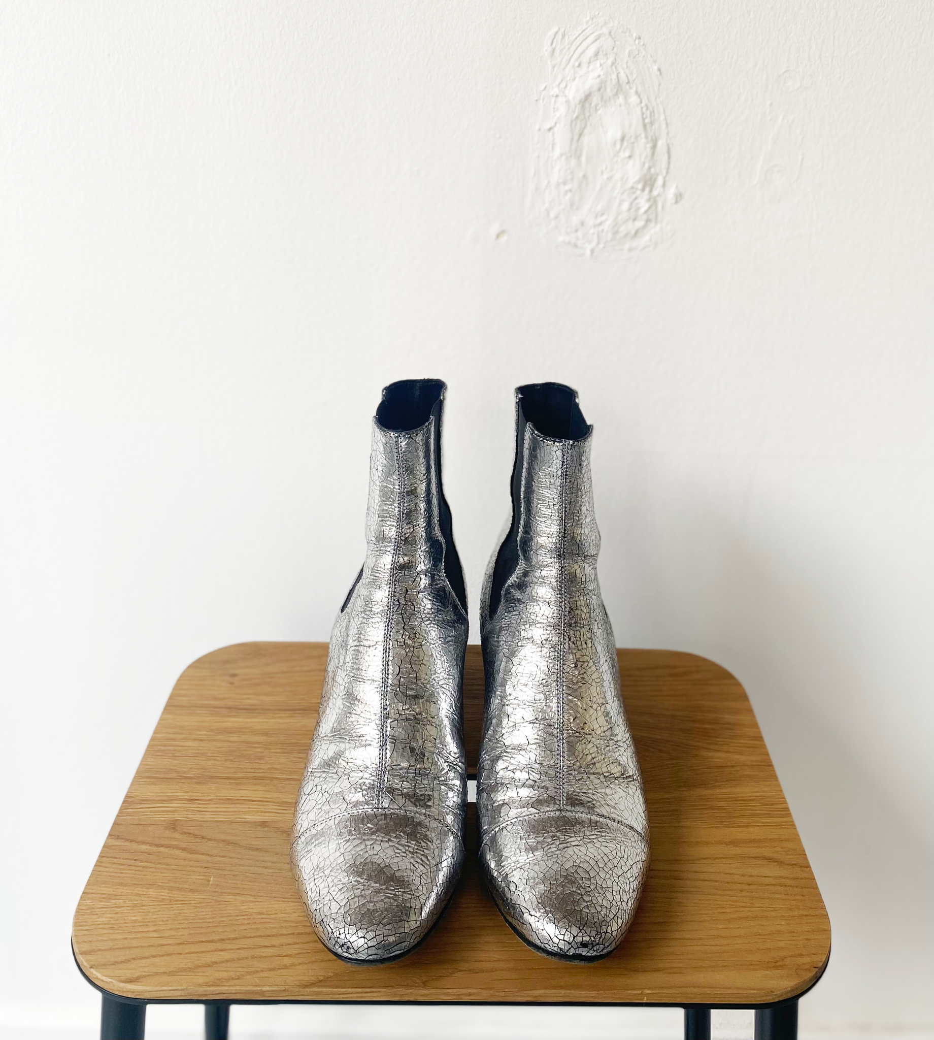 Isabel Marant silver cracked leather boots size 39
