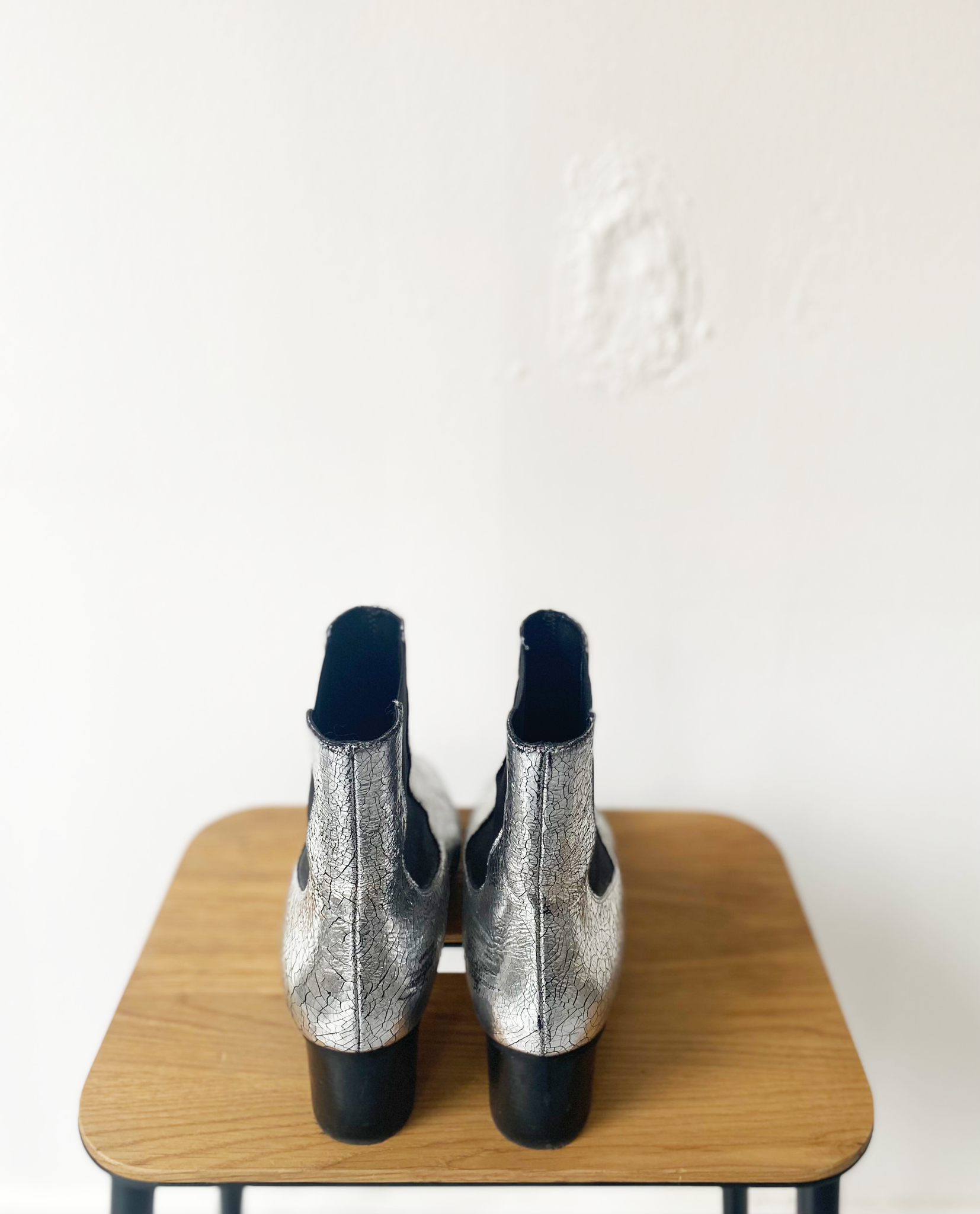 Isabel Marant silver cracked leather boots size 39