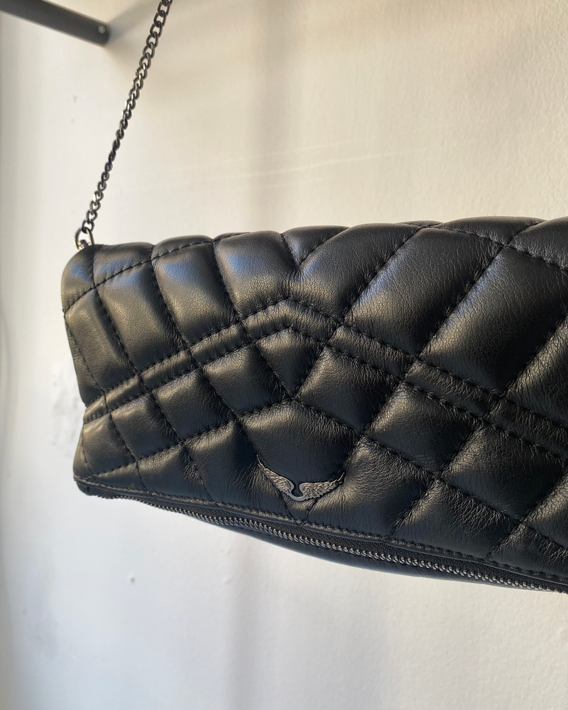 Zadig & Voltaire Rock mat clutch leather bag