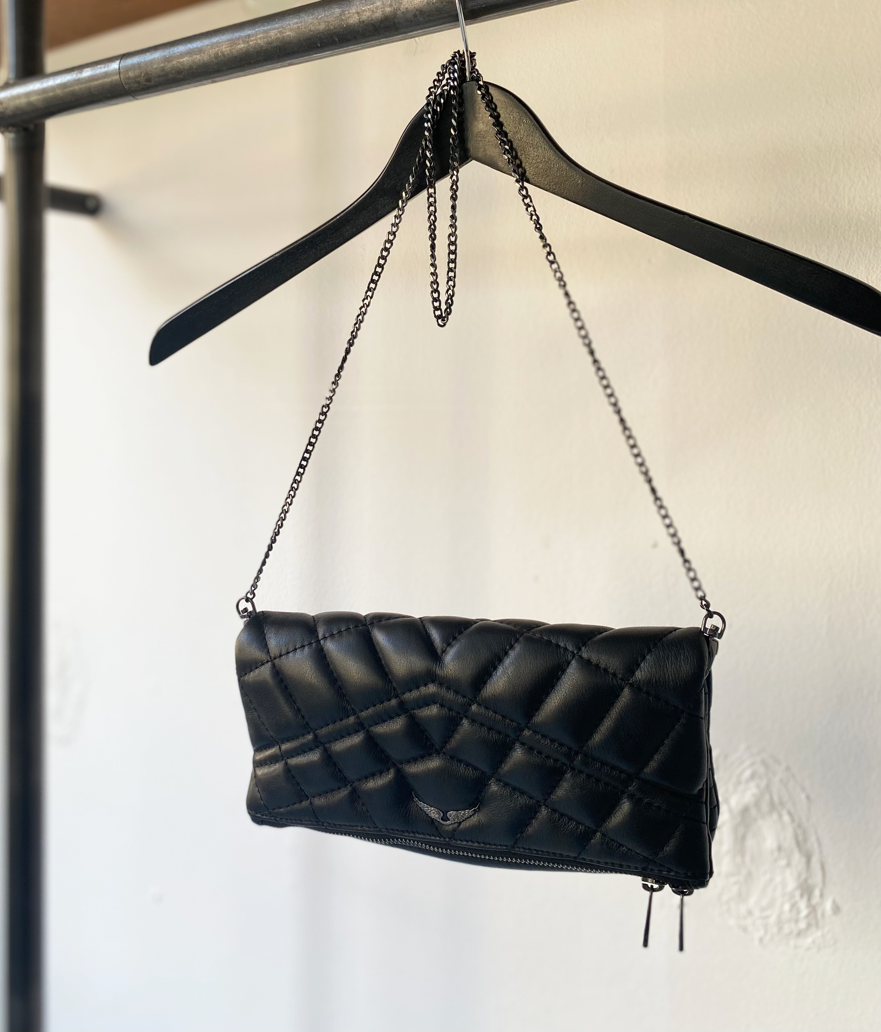 Zadig & Voltaire Rock mat clutch leather bag