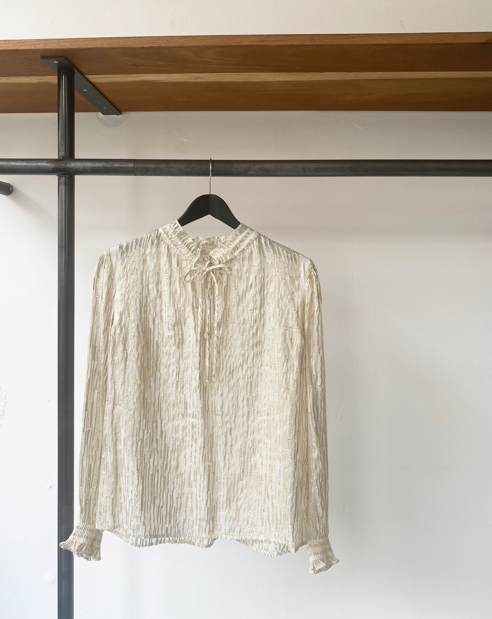 ba&sh silk blend metallised top size S