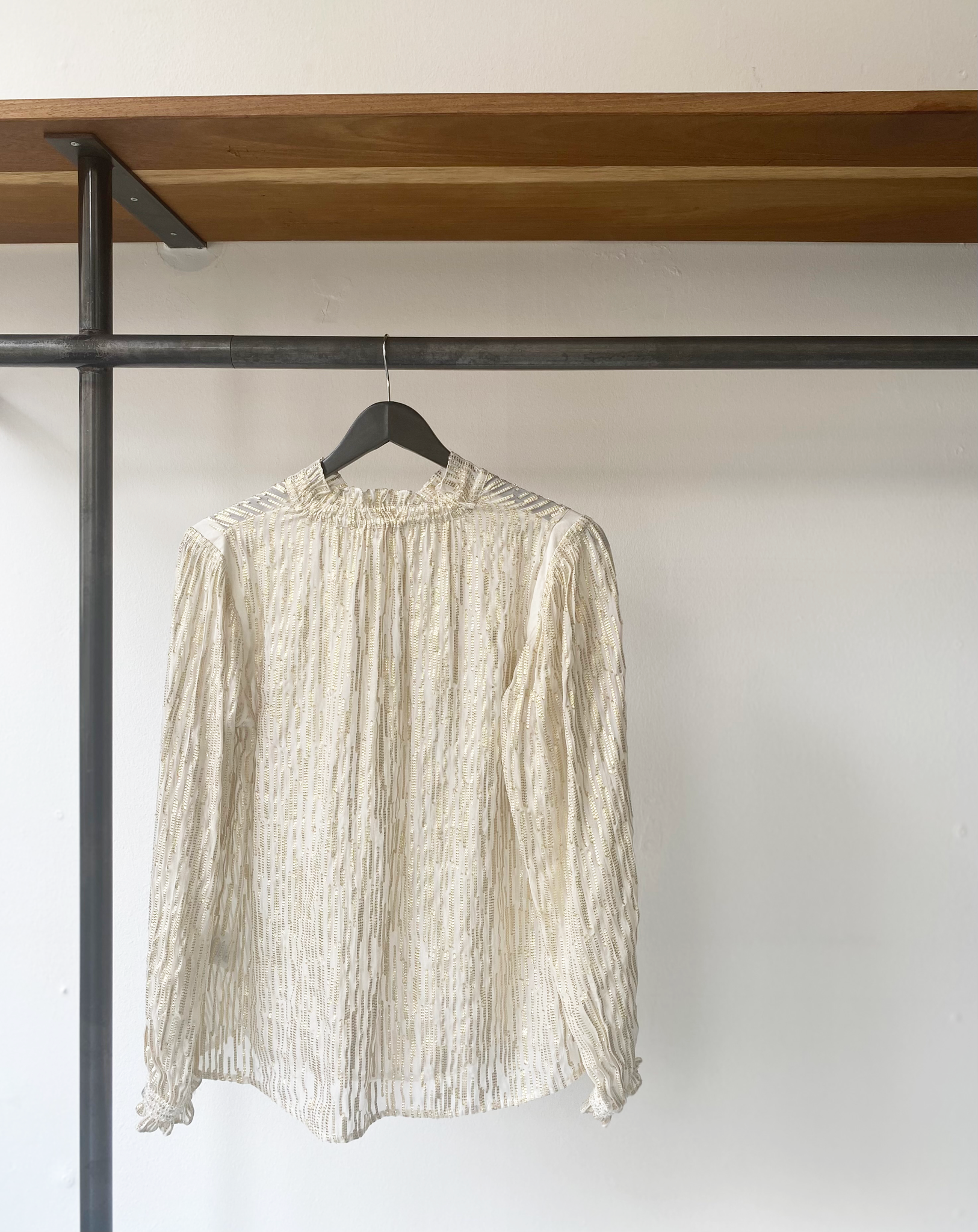 ba&sh silk blend metallised top size S