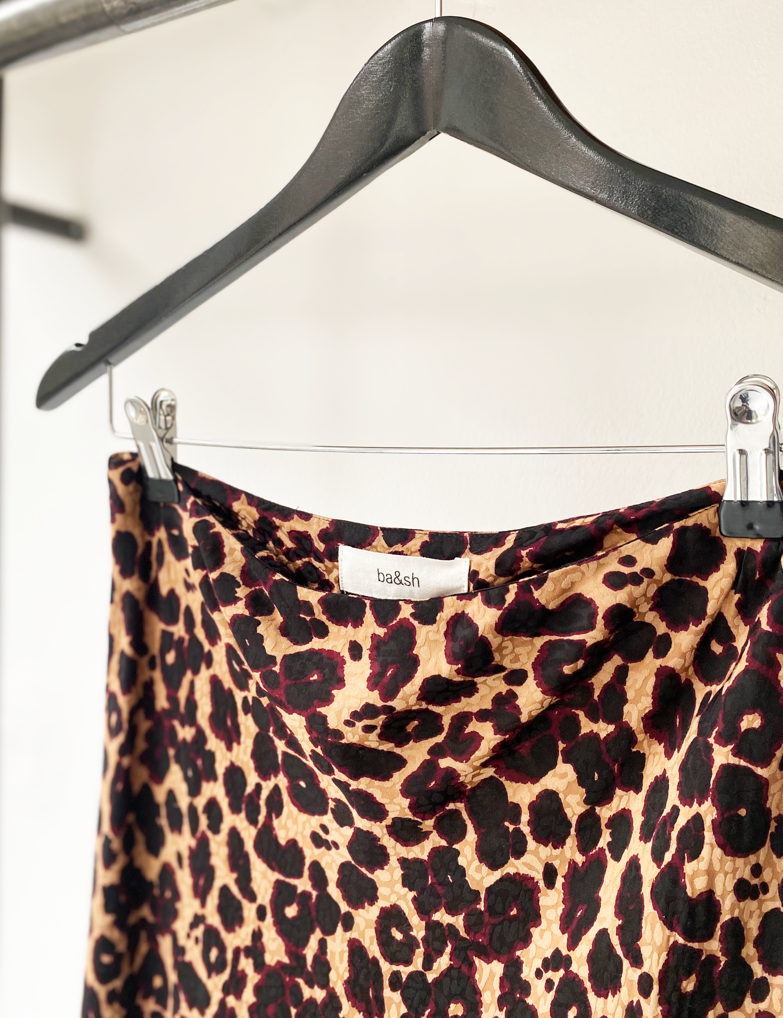 ba&sh animal print midi skirt size 0