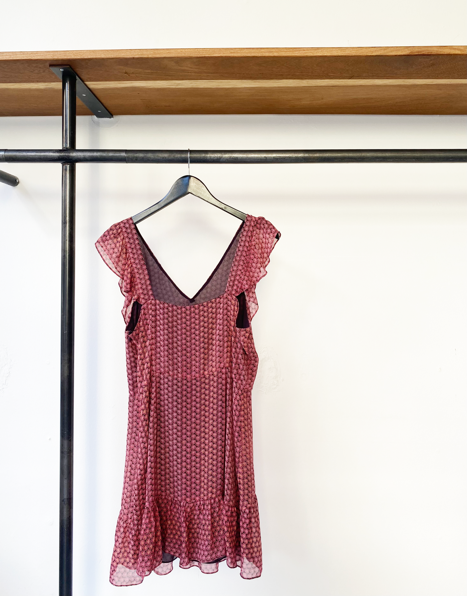 LoveShackFancy ruffled  floral-print dress size S