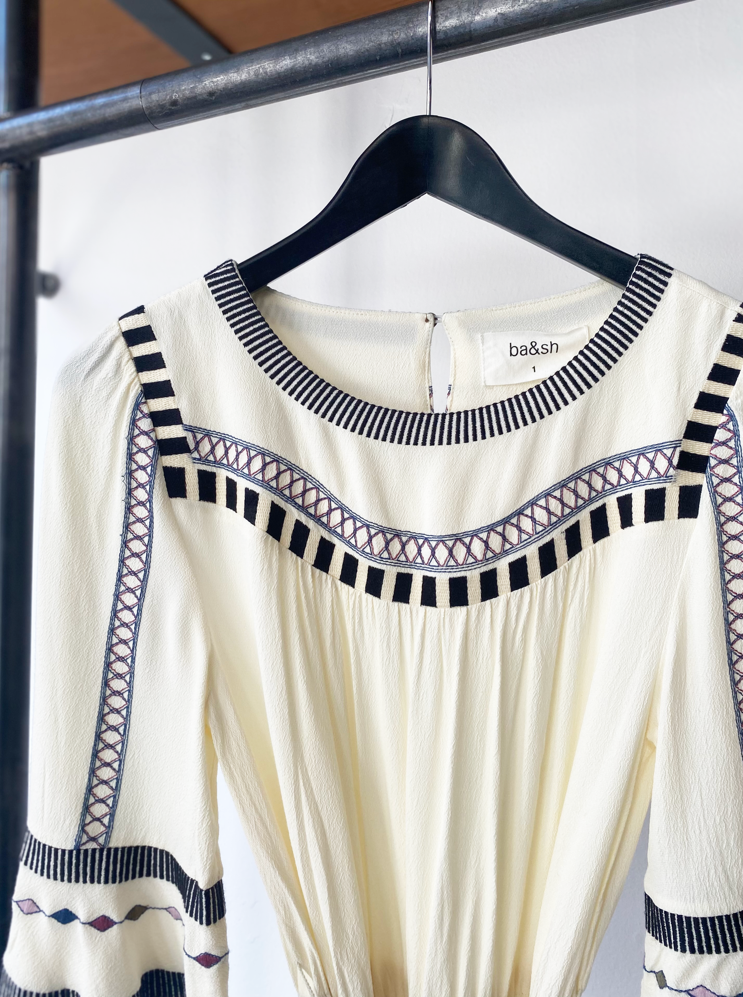 ba&sh embroidered dress size 1
