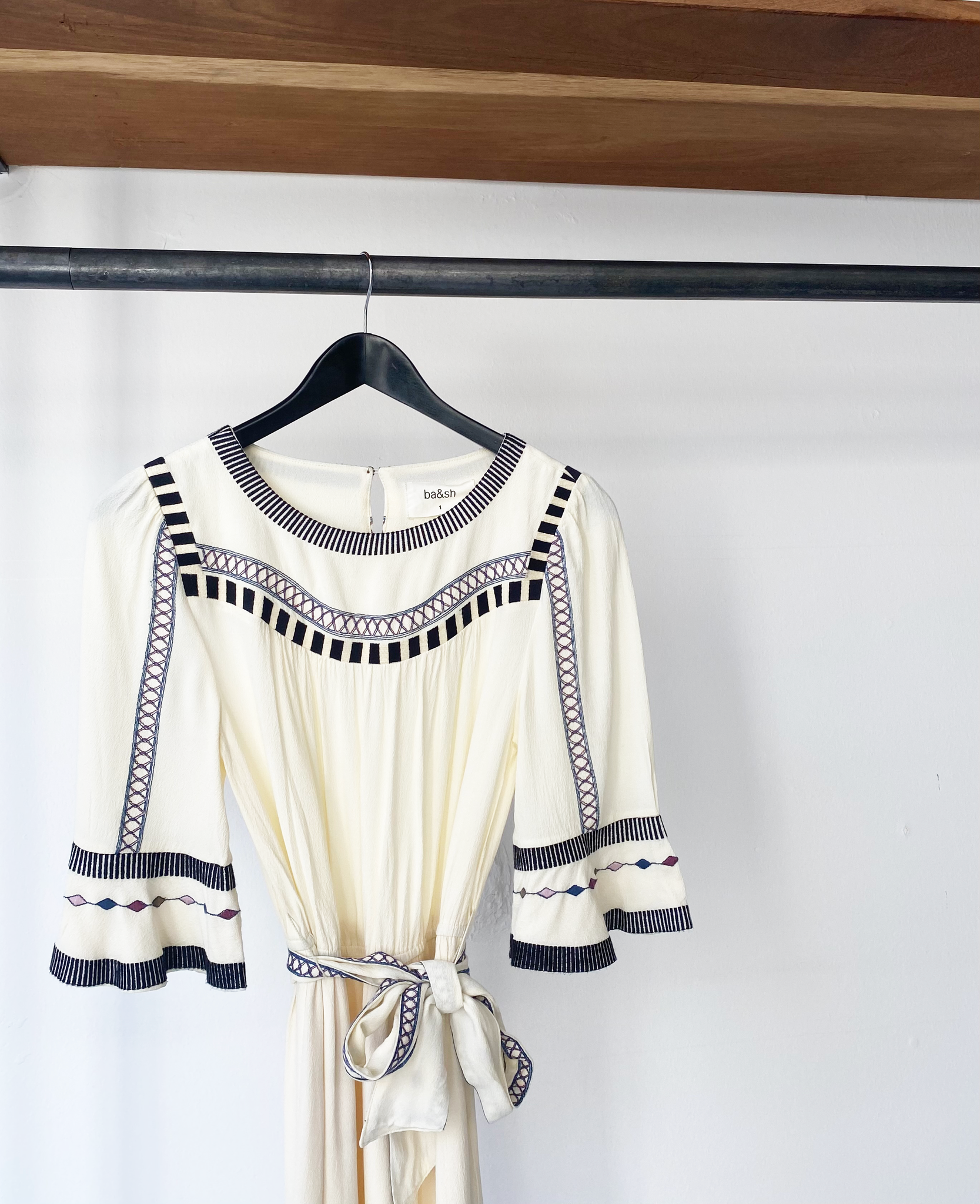 ba&sh embroidered dress size 1