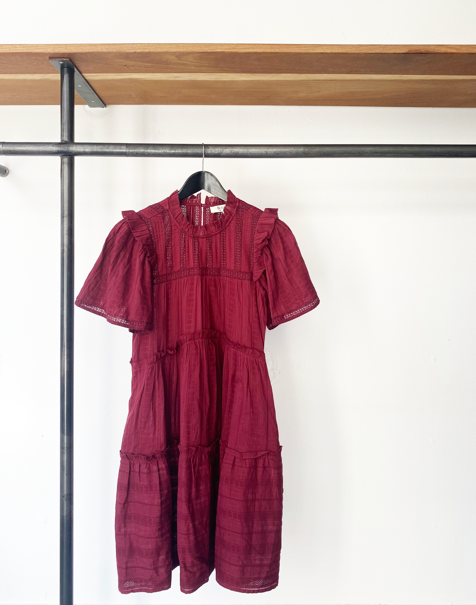 Sea New York burgundy frill dress size 8