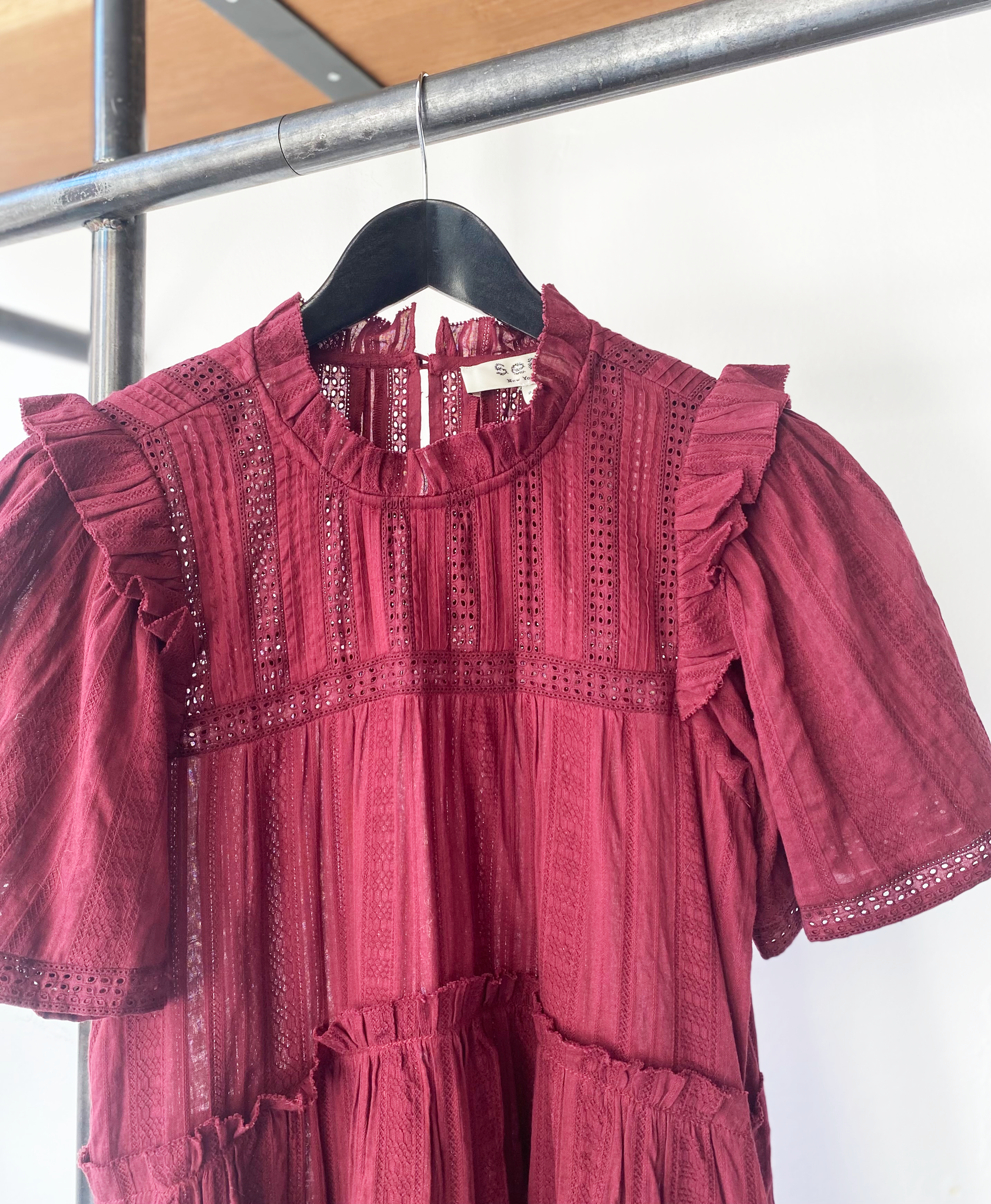 Sea New York burgundy frill dress size 8