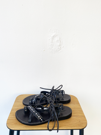 Zadig & Voltaire black leather sandals size 38