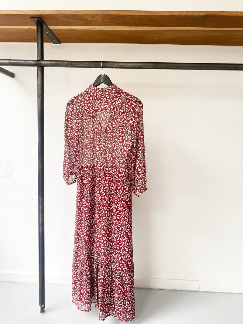 ba&sh v-neck dress with floral print size 1