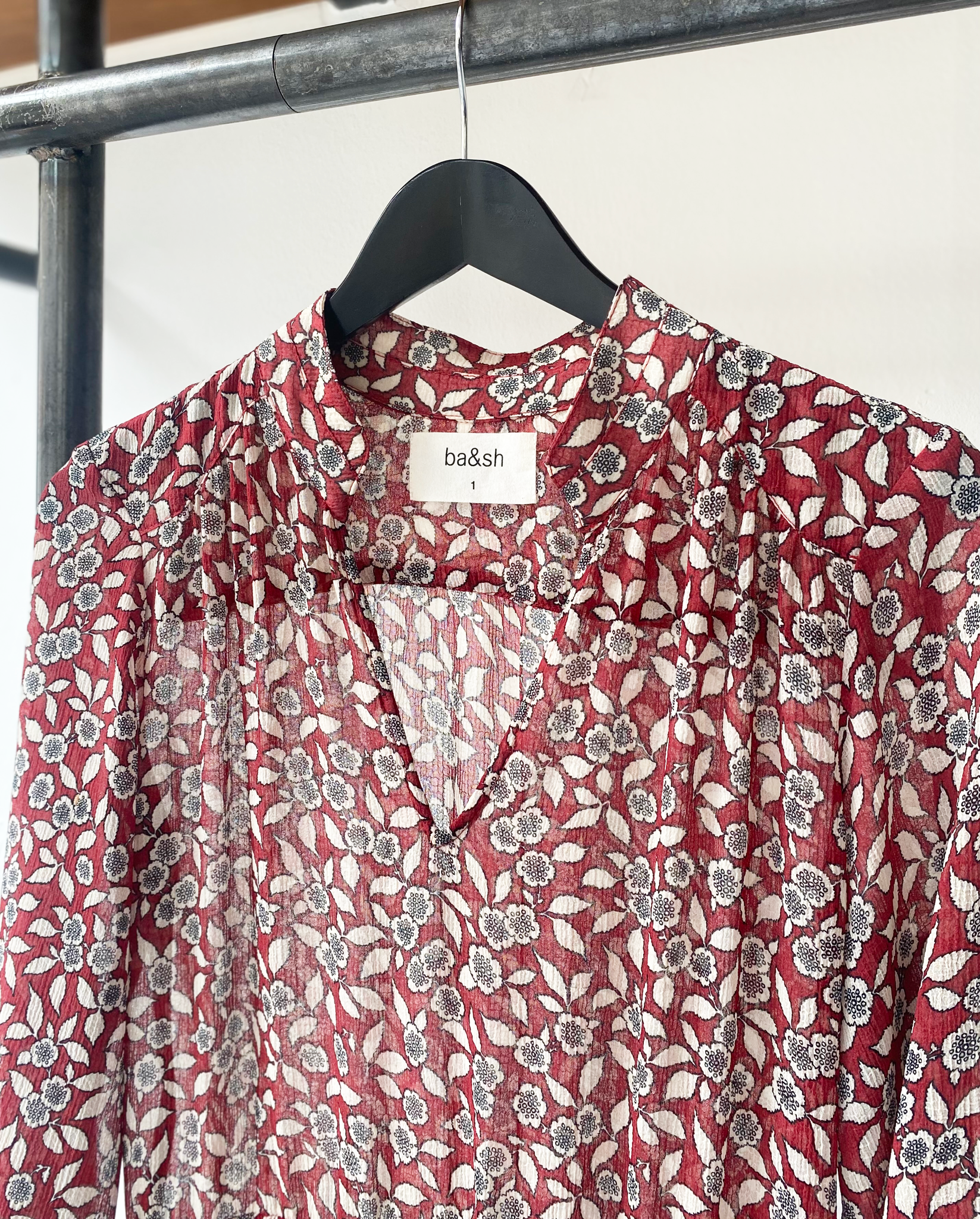 ba&sh v-neck dress with floral print size 1