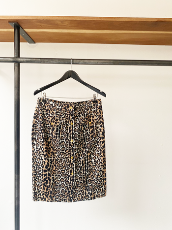 Rika Studios animal print denim skirt size L