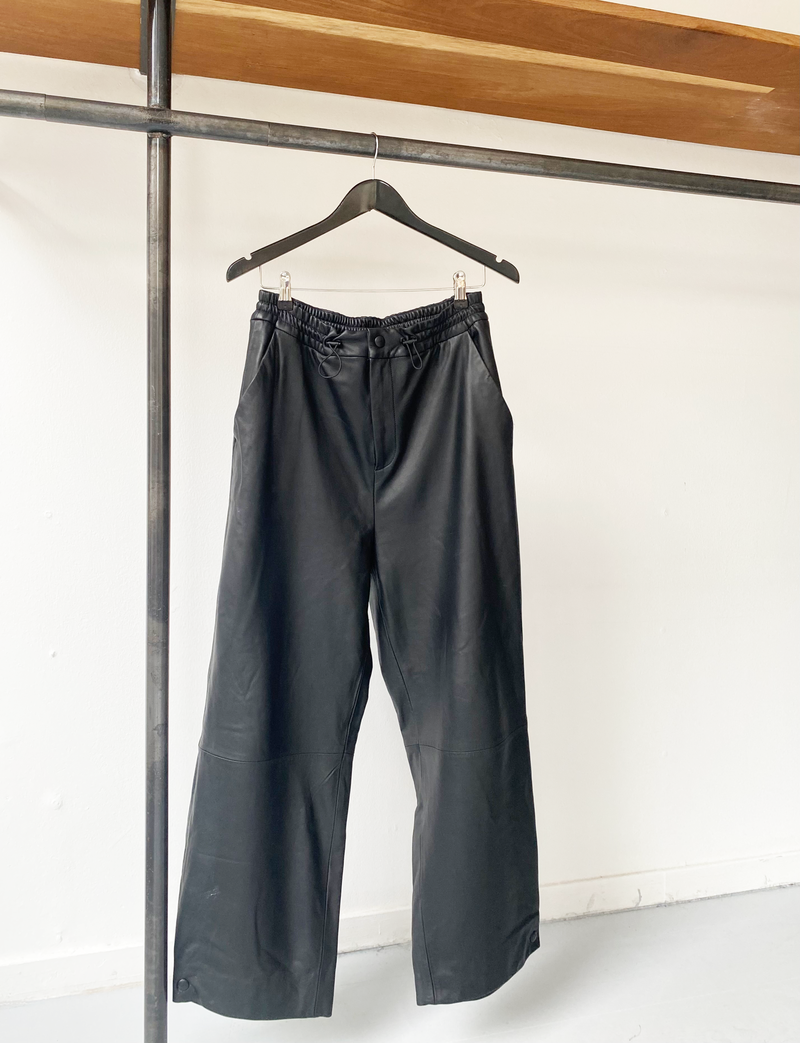 Leather trousers Zara Black size S International in Leather  26633648