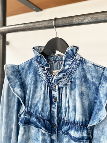 Isabel Marant Étoile denim ruffle trim shirt size 38