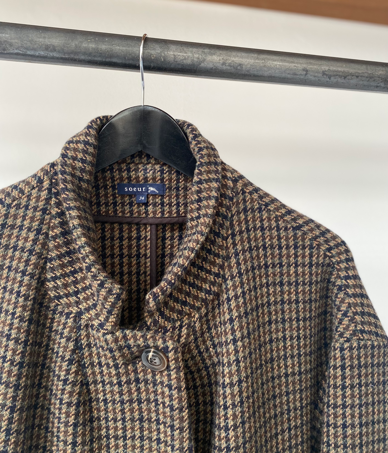 Soeur wool checkered coat size 34