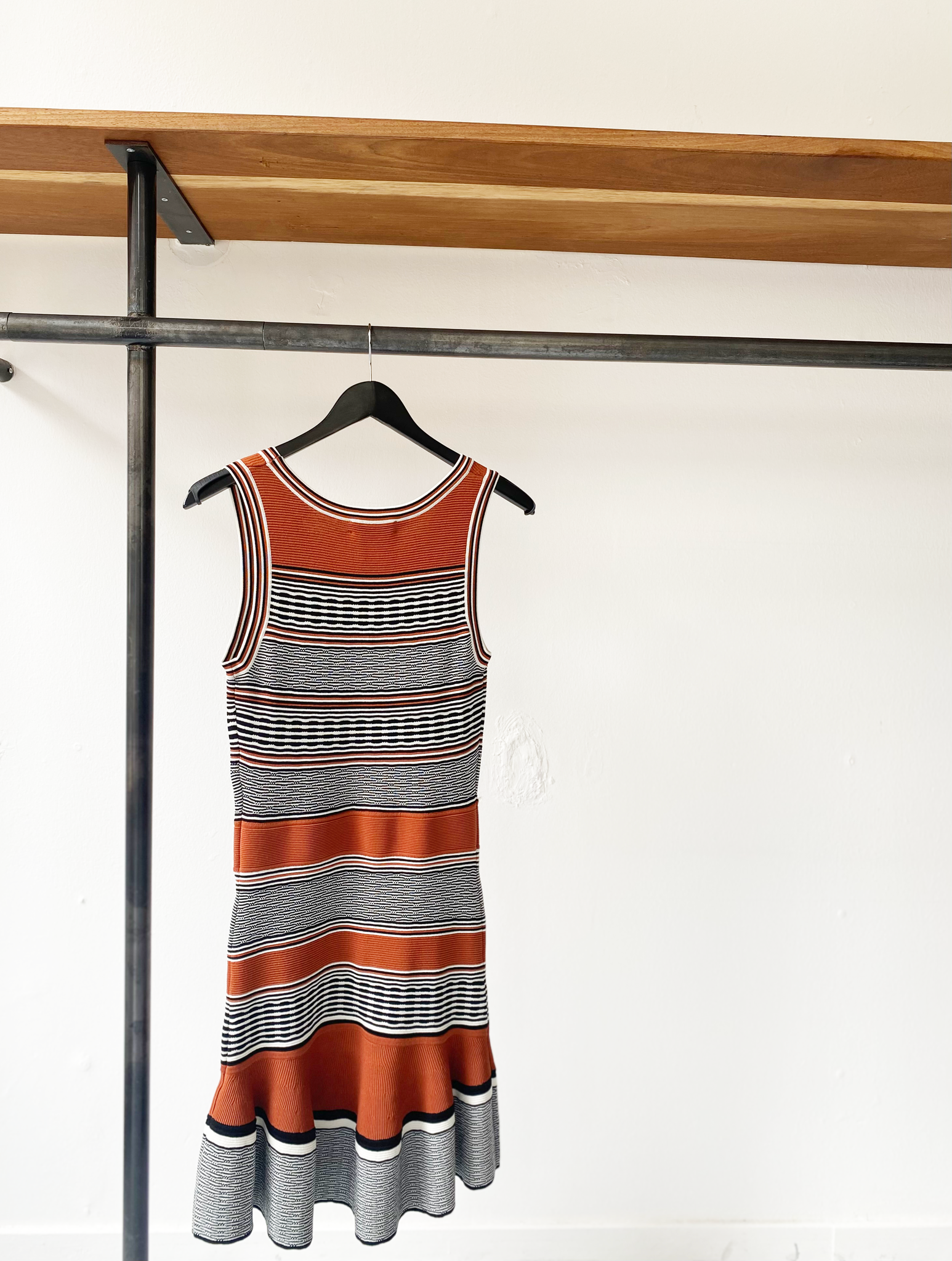 Sandro fine knit dress stripe design size 2