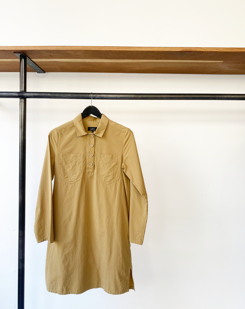 A.P.C. cotton mustard dress size S