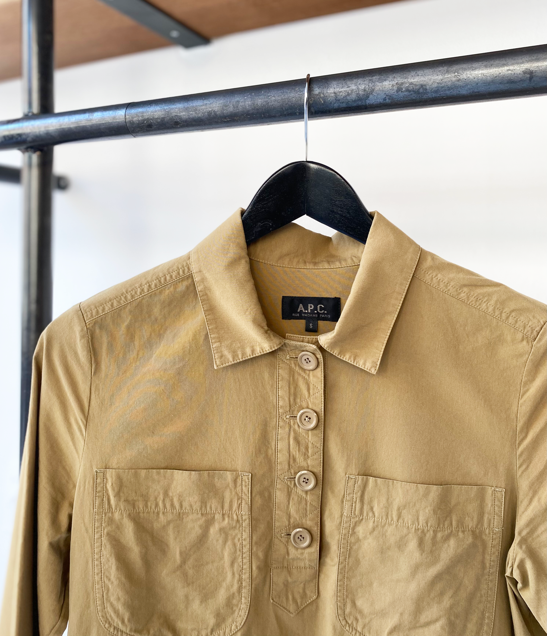 A.P.C. cotton mustard dress size S