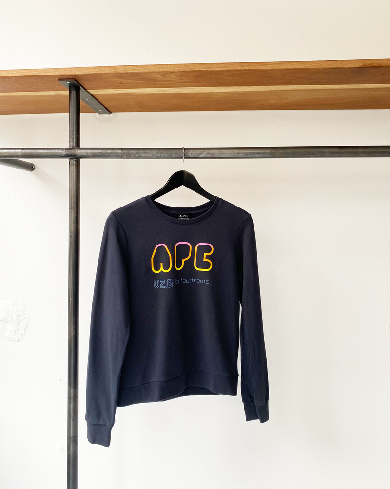 A.P.C. navy logo sweatshirt size S