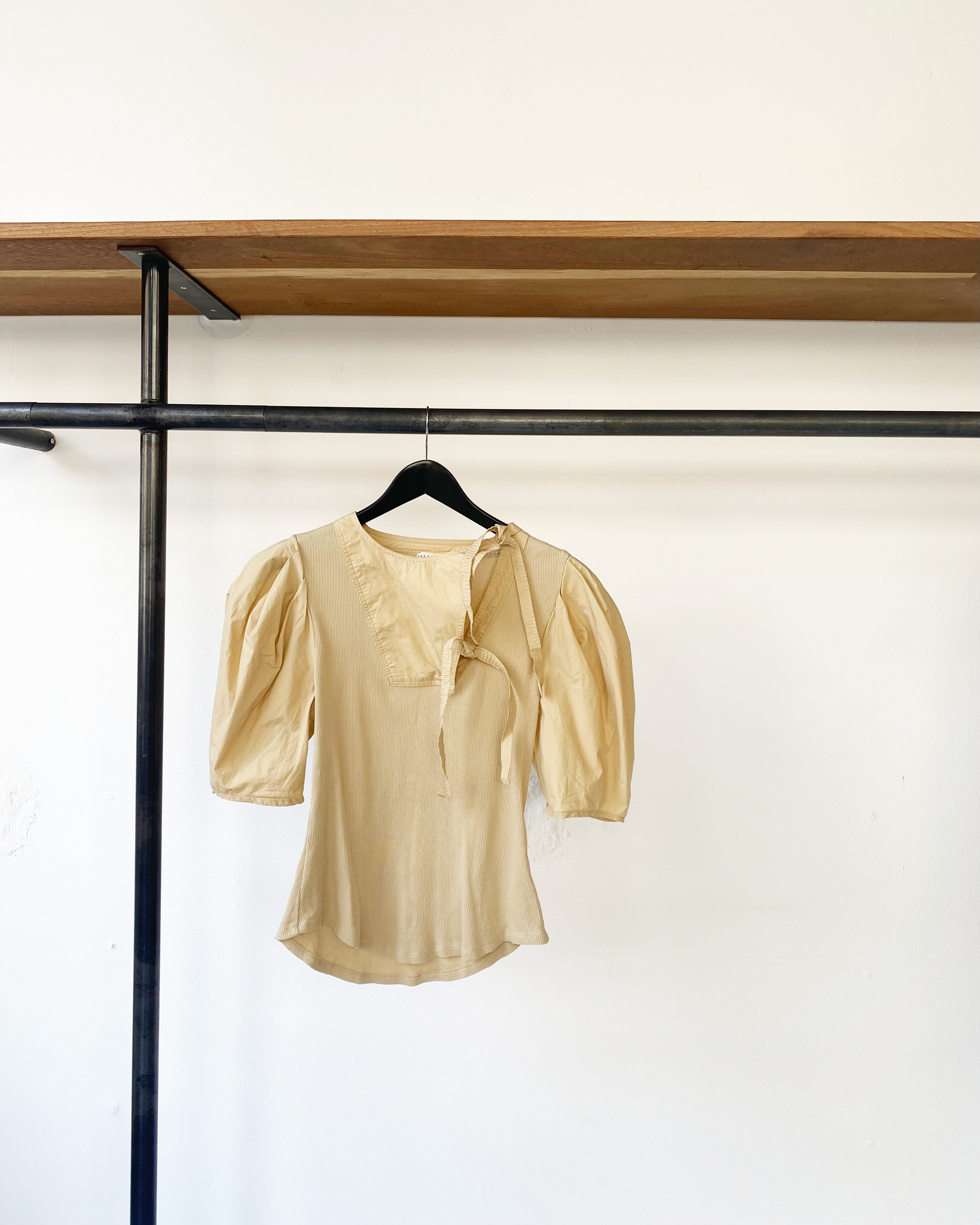 Ulla Johnson cotton ribbed puff sleeve top size M