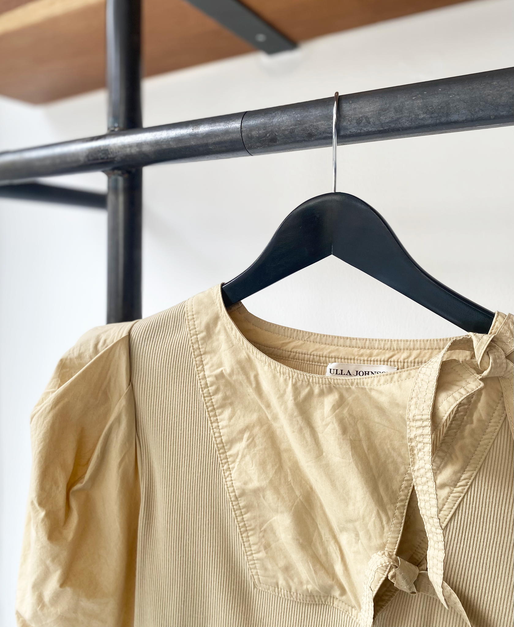 Ulla Johnson cotton ribbed puff sleeve top size M