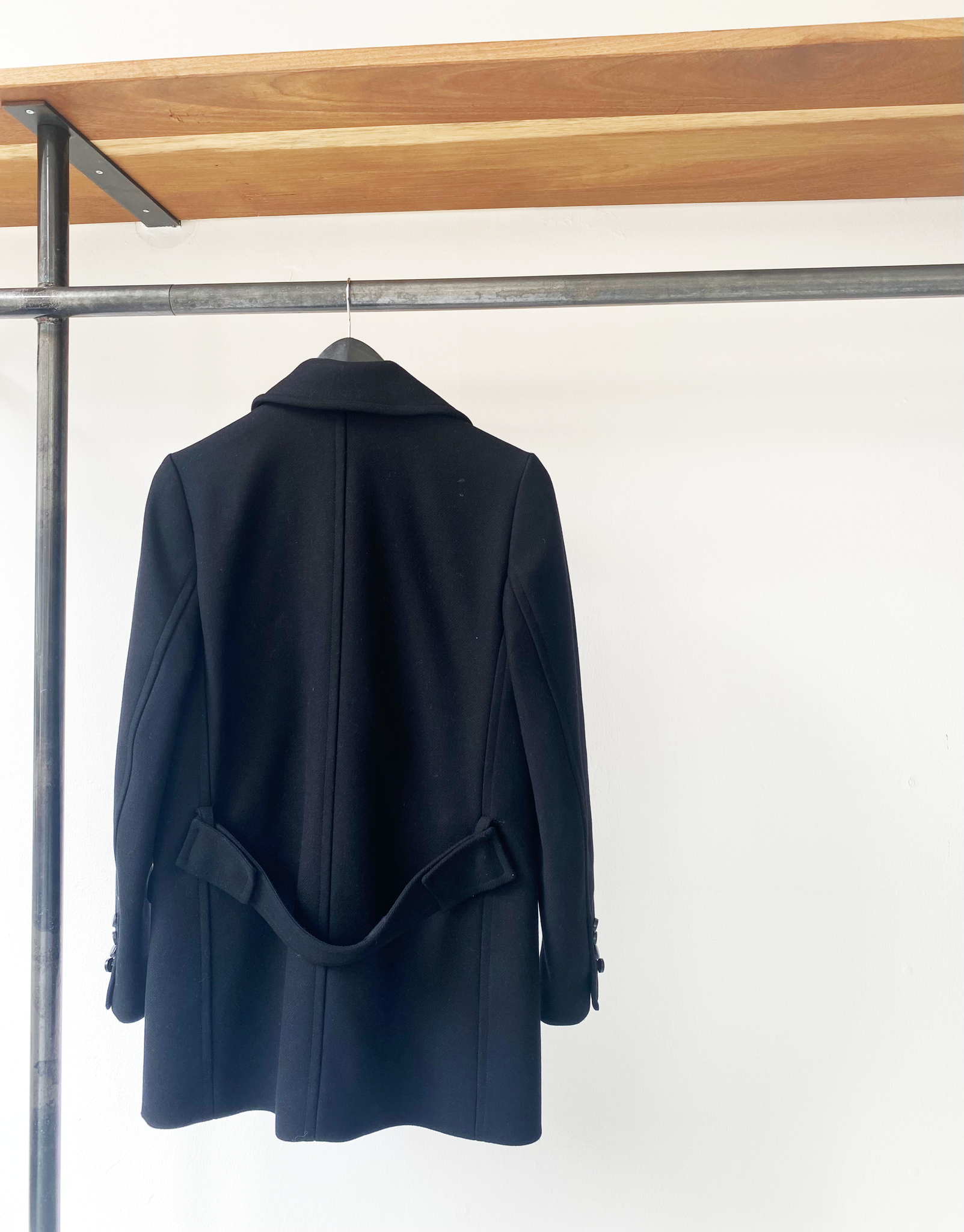 The Kooples peacock leather board coat size 38