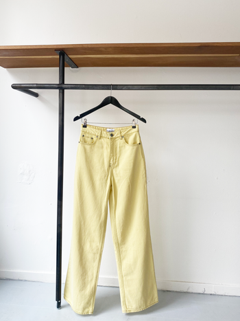 GANNI yellow wide leg jeans size 28