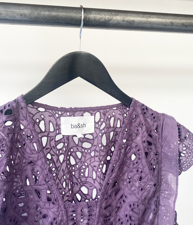 ba&sh embroidered lavendal dress size 1