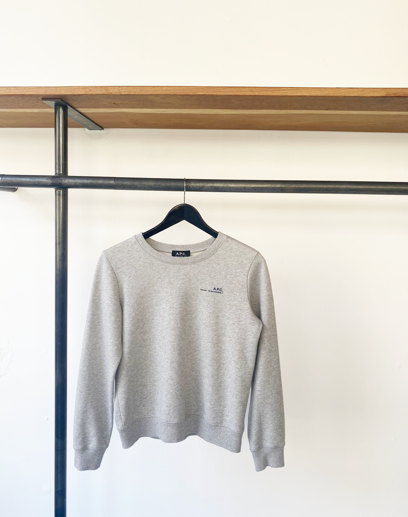 A.P.C. grey logo sweatshirt size S