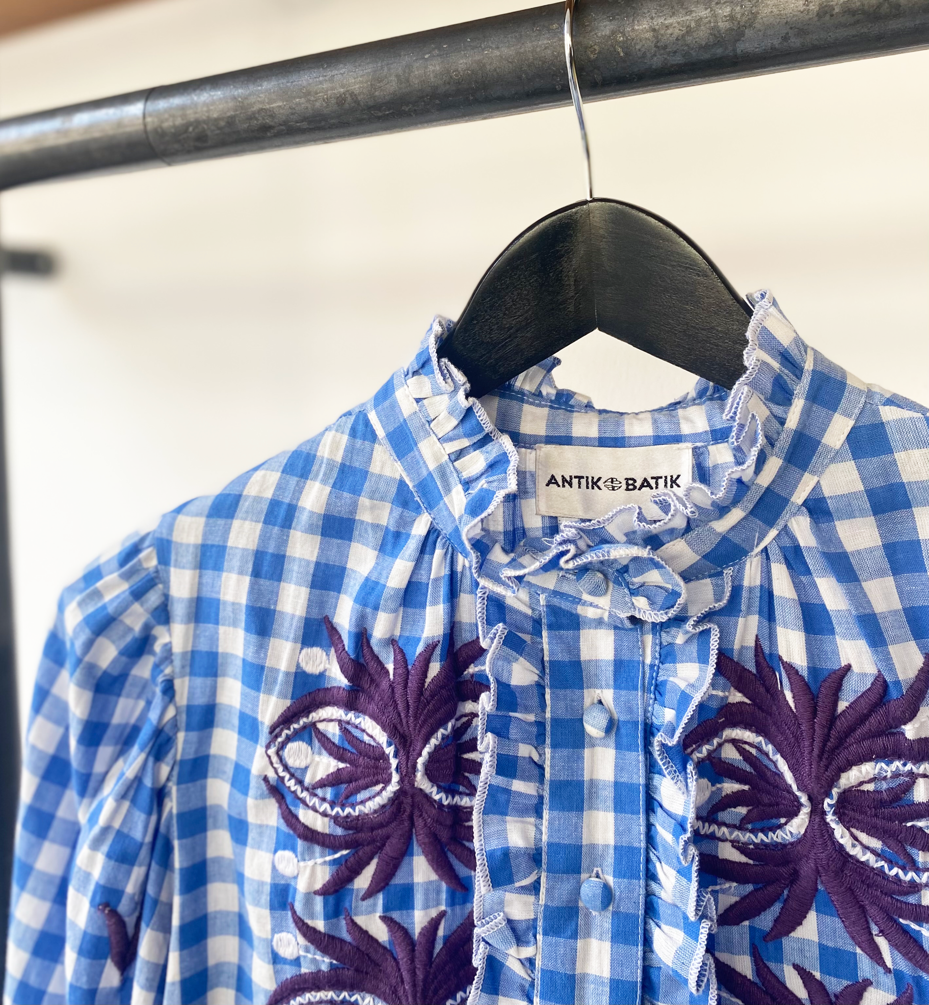 Antik Batik embroidered checked shirt size S